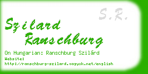 szilard ranschburg business card